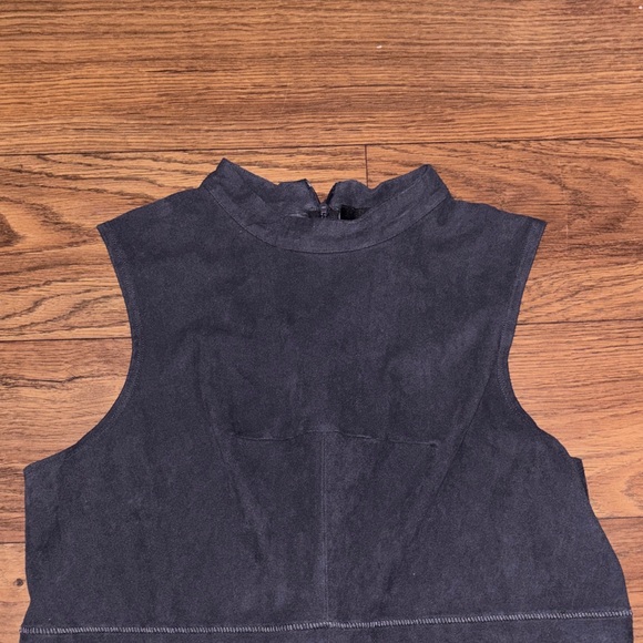 Lysse Sleeveless Mock Neck Blue Mod Shift Dress Retro Academia - Picture 3 of 8